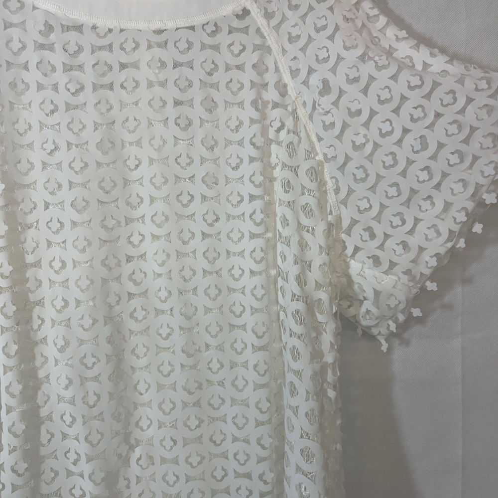 Byron Lars BOYFRIEND LASER CUT CREW NECK TEE Sz 4 - Picture 5 of 7